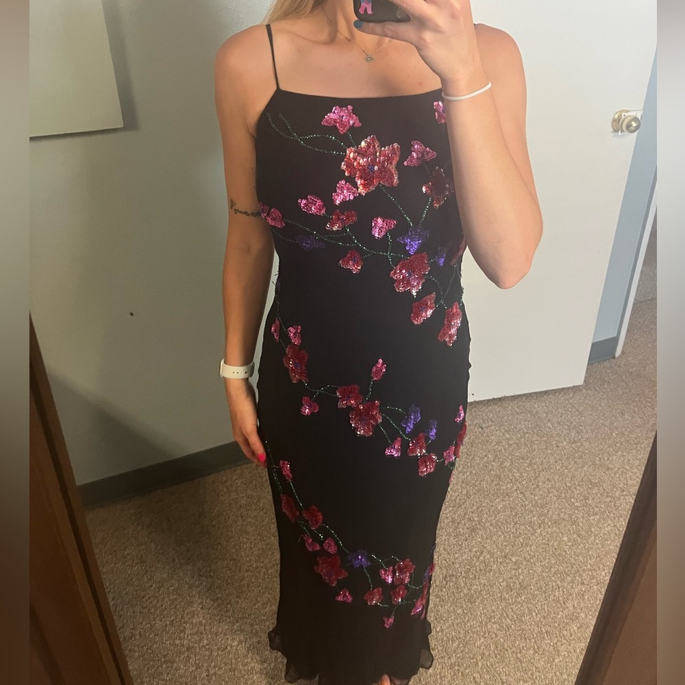Vintage sequin floral dress